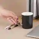 Taza de Cerámica Serie Silver Grey Color Negro Miniso