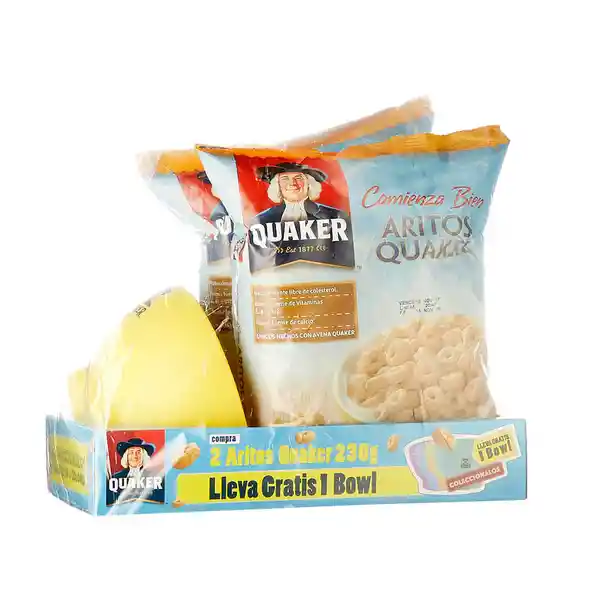 Quaker Cereal Aritos + Bowl