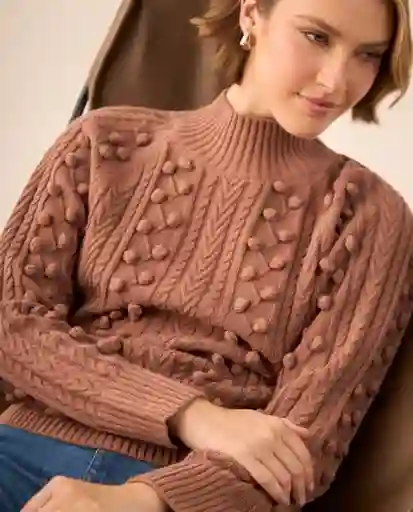 Suéter Tejido Café Ladrillo Medio Talla L 669G206 Esprit