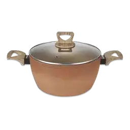 Amercook Olla Con Tapa de Vidrio Terracota 18 cm