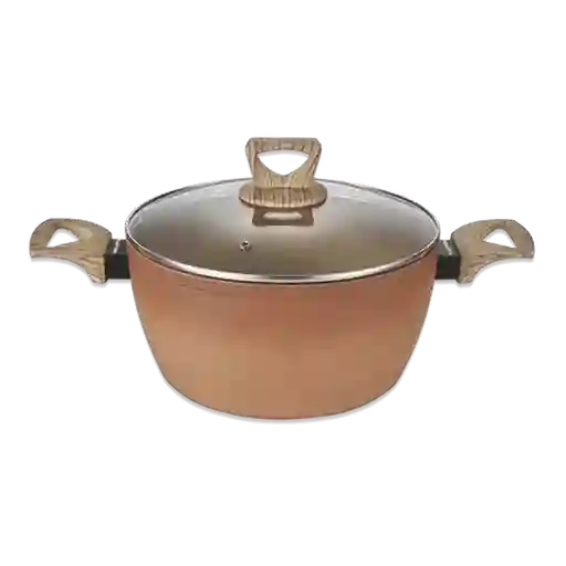 Amercook Olla Con Tapa de Vidrio Terracota 18 cm