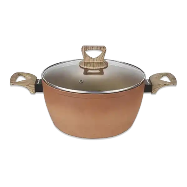 Amercook Olla Con Tapa de Vidrio Terracota 18 cm