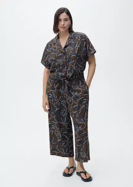 Pantalón Life Marrón Talla L Mujer Mango