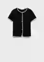 Camiseta Portbi Negro Talla L Mujer Mango