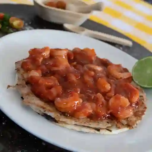 Arepa Cañón con Camarones Al Ceviche