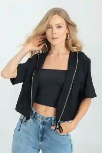 Chaqueta Manga Corta Color Negro Talla XL Ragged