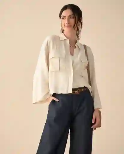 Camisa Crudo Porcelana Claro Talla L 611G001 Esprit