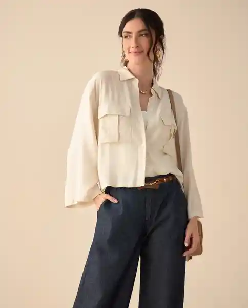Camisa Crudo Porcelana Claro Talla L 611G001 Esprit