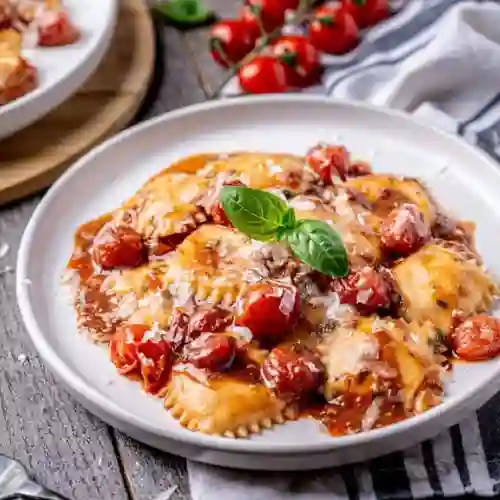 Raviolis de Mozzarella y Tocineta