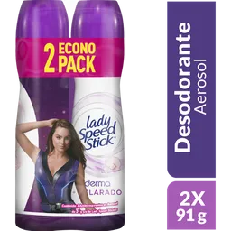 Desodorante  Lady Speed Stick Derma + Vitamina E Aerosol 91g x 2und