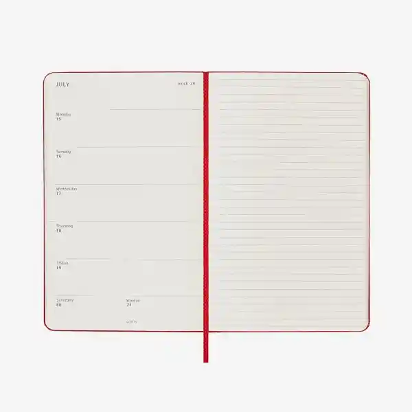 Moleskine Agenda 2025 Grande Sem Red hc