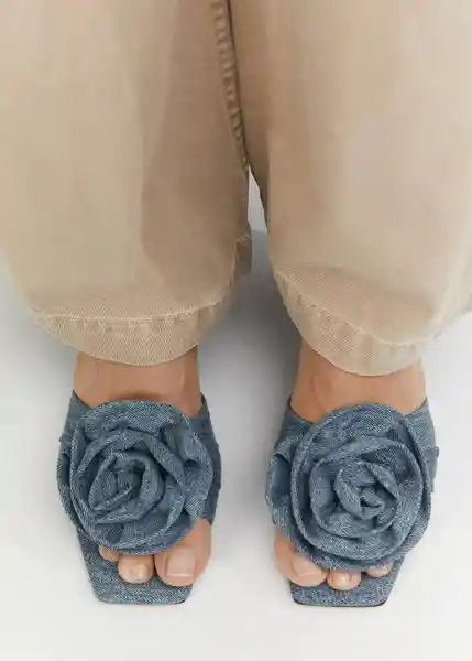 Sandalias Petal Tejano Claro Talla 40 Mujer Mango