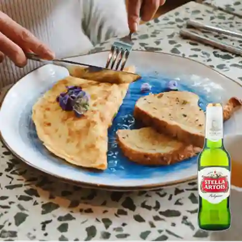 Combo Huevos Al Gusto + Stella Artois 350 ml