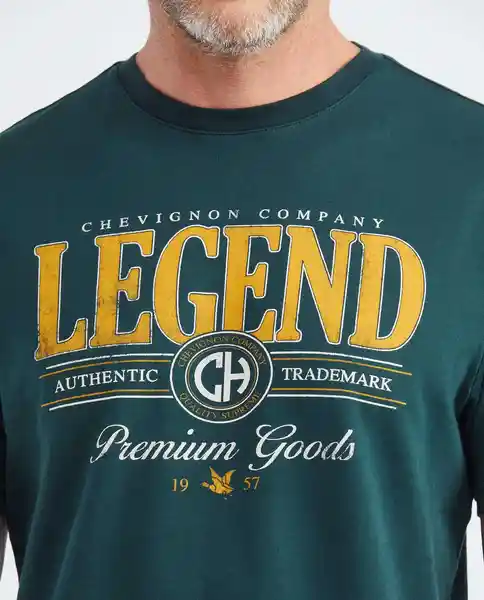 Legend Graphic T-shirt Verde Galloway Ultraoscuro Talla M Hombre Chevignon