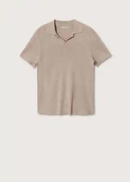 Polo Lino Beige Talla M Hombre Mango