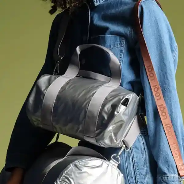 Loqi Bolsa Duffel Mediano Ligero Gris Metalizado