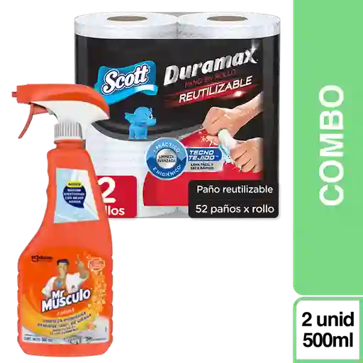 Combo Mr Músculo Quitagrasa Naranja + Duramax Toalla de Cocina