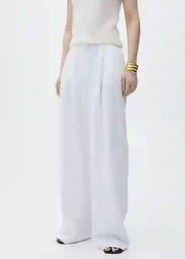 Pantalón Bonnie Blanco Talla 38 Mujer Mango