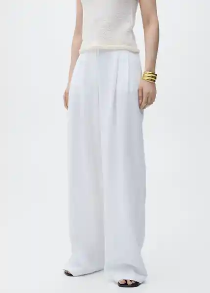 Pantalón Bonnie Blanco Talla 38 Mujer Mango
