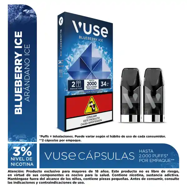 Vuse Cápsulas Blueberry Ice 34 mg