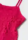 Vestido Dalias Fucsia Talla 18 Mujer Mango