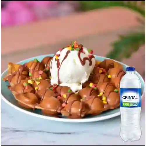 Combo Bubble Waffle Frutal + Agua Cristal 300Ml