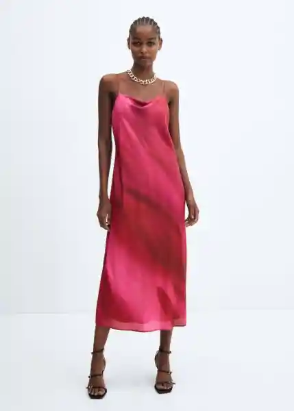 Vestido Sof-X Fucsia Talla M Mujer Mango