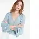  Camisa Petra Mujer Verde Escarchado Claro Talla L Naf-Naf 