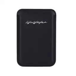 Tarjetero Magnético Para Teléfono Life is For Fun Negro Miniso