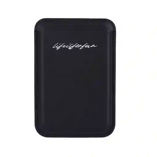 Tarjetero Magnético Para Teléfono Life is For Fun Negro Miniso