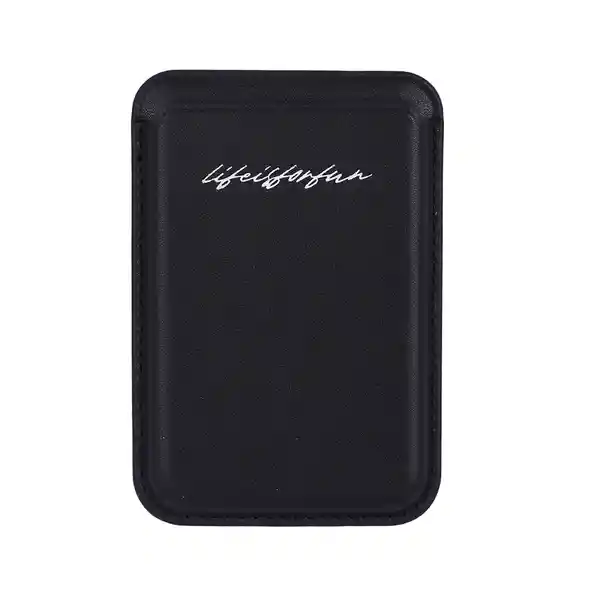Tarjetero Magnético Para Teléfono Life is For Fun Negro Miniso