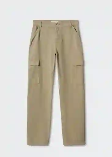 Pantalón Jean New Cargo Khaki Talla 46 Mujer Mango