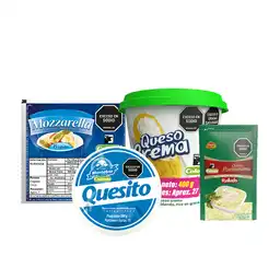 Combo Quesos: Queso Crema + Parmesano + Mozzarella + Quesito