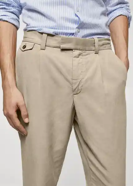 Pantalón Delave Beige Talla 38 Hombre Mango