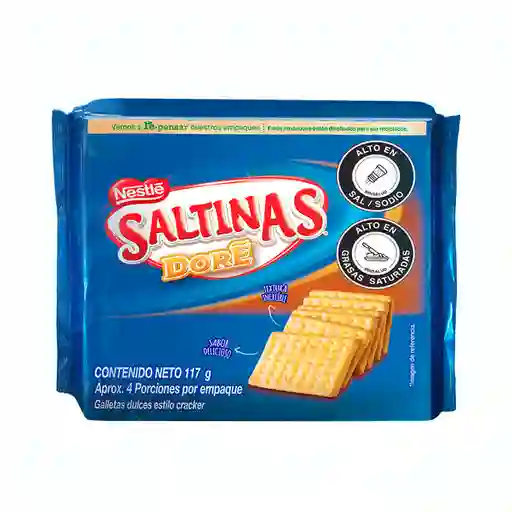 Galletas dulces SALTINAS DORÉ tipo cracker 1 taco x 117g