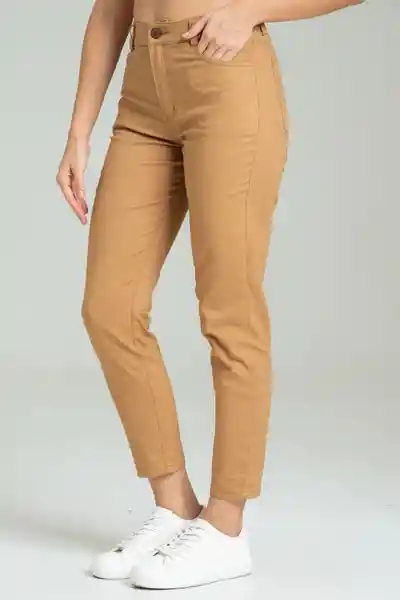 Pantalón Dril Skinny Cinco Bolsillos Beige Oscuro T 12 Ragged