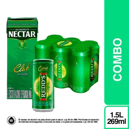 Combo Redd's 6 x 269 mL + Nectar Club Sin Azúcar 1.75 L