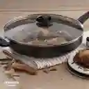 Sartén Universal Opalo Con Mango Tapa De Vidrio Antiadherente De Aluminio 30 Cm