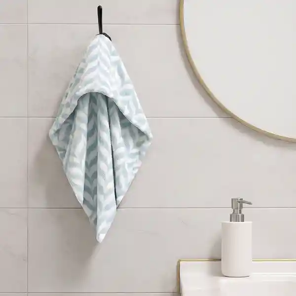Toalla Para el Cabello Jacquard Azul Claro Miniso
