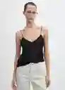 Top Raquel Negro Talla S Mujer Mango