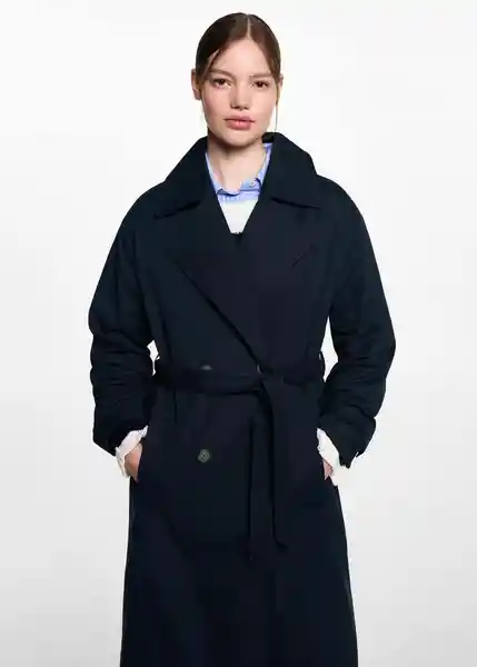 Saco Trench Trenchn Navy Talla 21 Niñas Mango