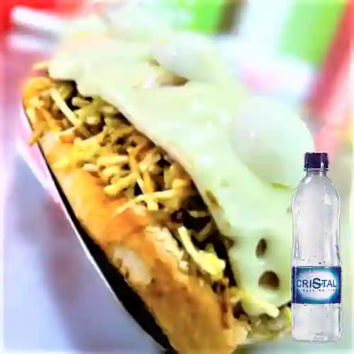 Combo Cachorro + Cristal Sin Gas 500 ml