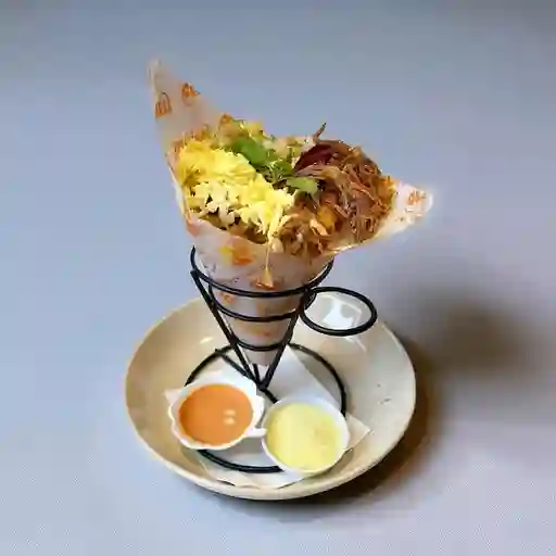 Cono Papa Pollo Mechado