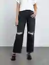 Pantalón Jean Annie Gris Frío Claro Talla 8 493E316 Naf Naf