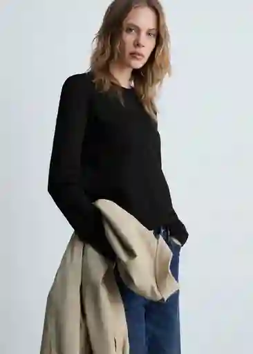 Camiseta Biri Negro Talla S Mujer Mango