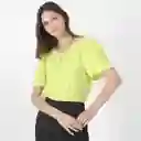 Blusa Cuello Redondo Manga Corta Verde Talla S 728546