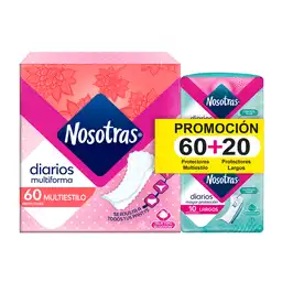 Nosotras Protectores Diarios Multiestilo + Protectores Diarios Largos