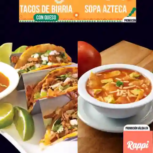 Combo Quesabirrias + Sopa Azteca