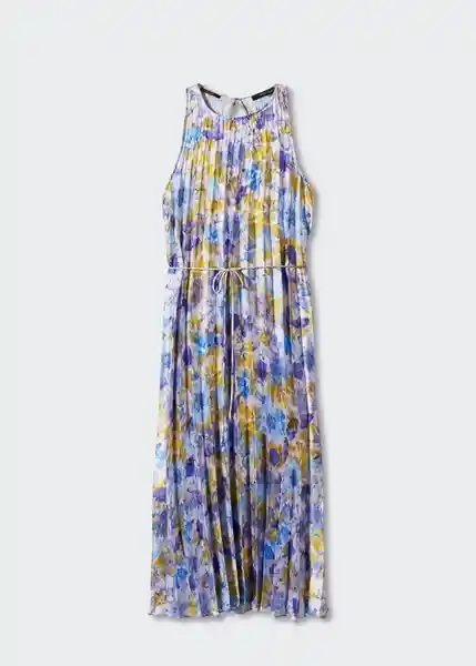 Vestido Bouquet Azul Talla S Mujer Mango