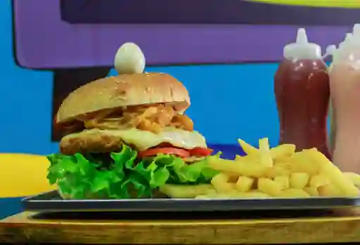 Hamburguesa Pollo Apanada